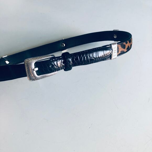 Brighton Women's M 30 Calf Hair Leather Belt Zebra Leopard - Picture 8 of 10